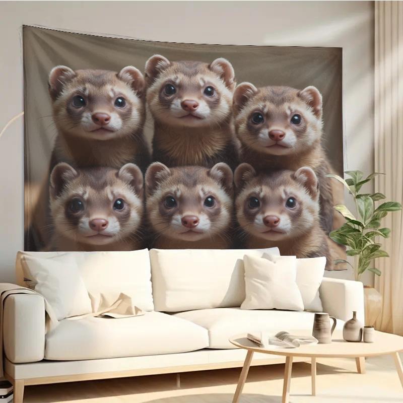Home Decor Living Room Ideas - Гобелен с милой группой хорьков для