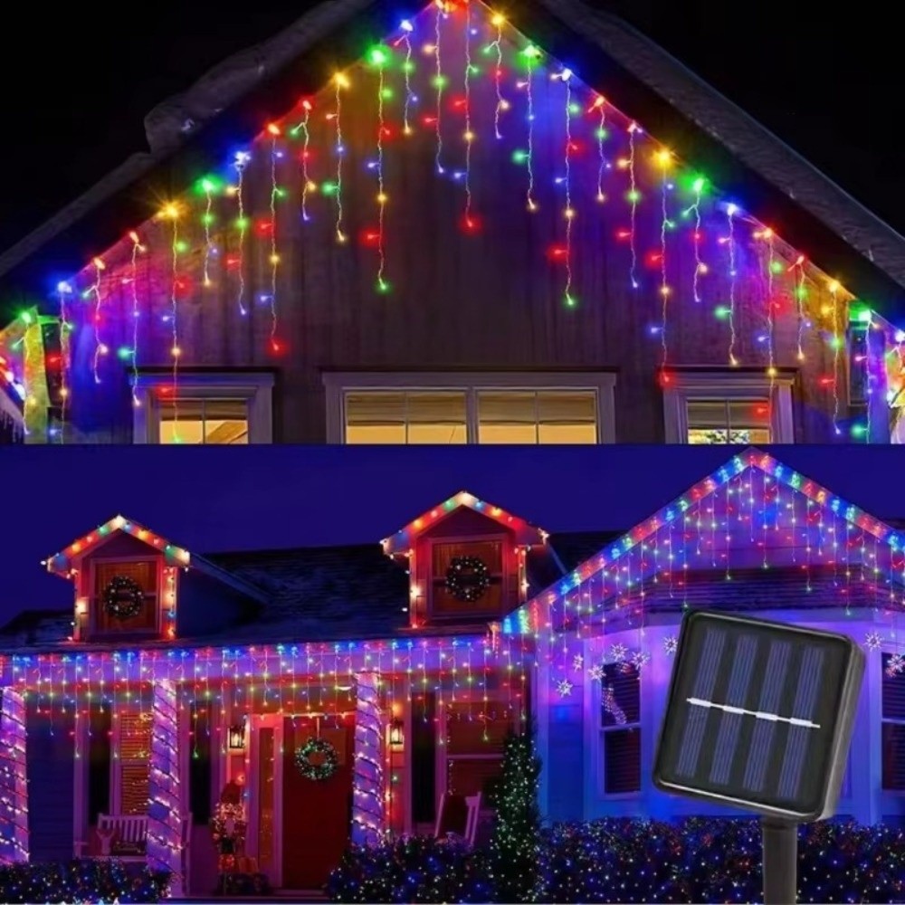 String Curtain Light - Светодиодная гирлянда-водопад 600 см на солнечной