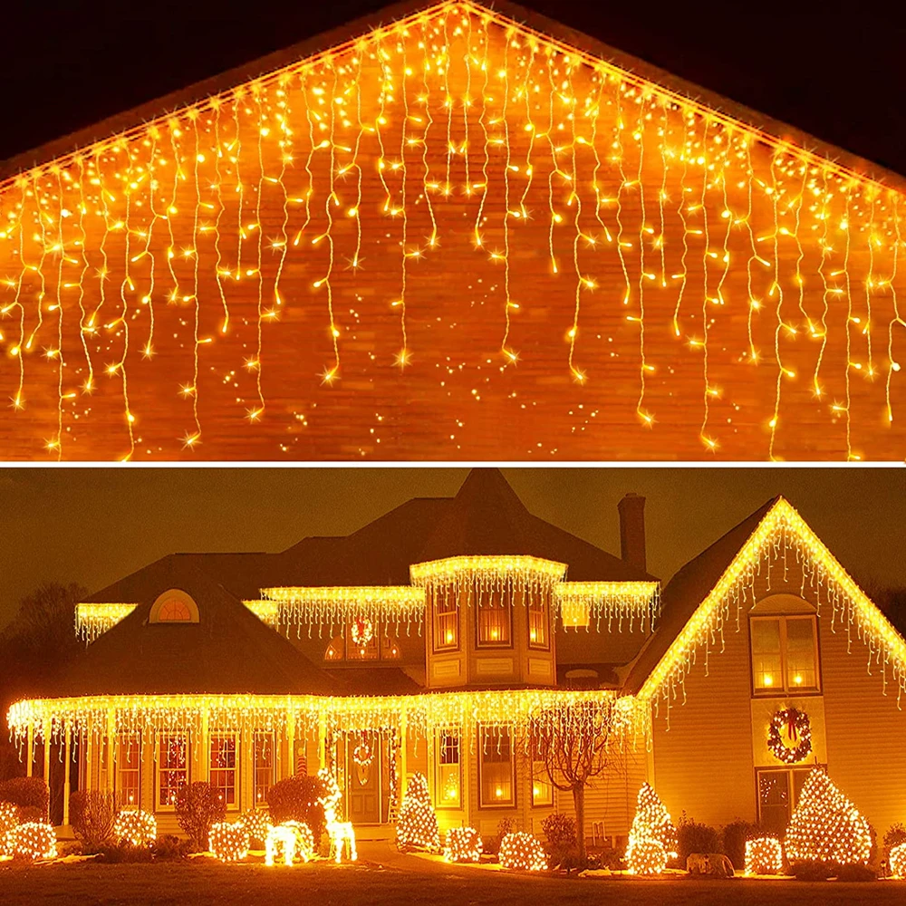 String Curtain Light - Рождественские гирлянды в виде сосульки, рождественские