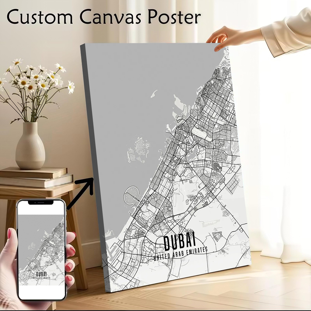 Home Decor Uae - Постер с картой города Дубай (ОАЭ)