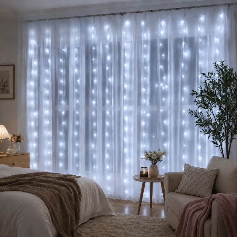 String Curtain Light - Светодиодная гирлянда-занавес длиной 3/4/6 м с