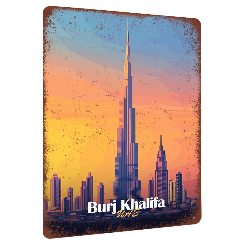 Home Decor Uae - Burj Khalifa Dubai UAE Skyline металлическое