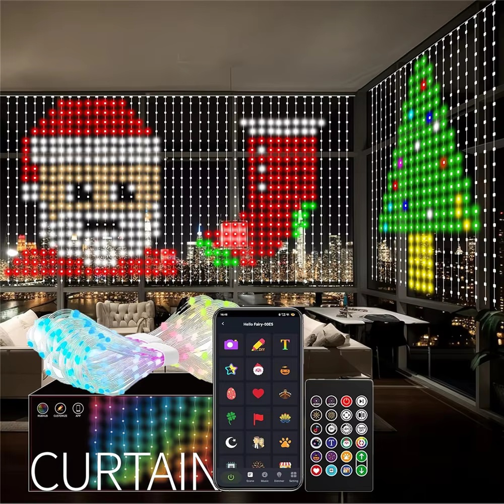 Home Decor App Free - Умные RGB-пиксельные гирлянды-шторы с управлением через
