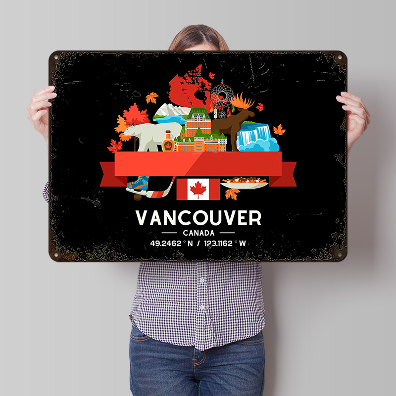 Home Decor Vancouver - Постер с картой города Ванкувер, на