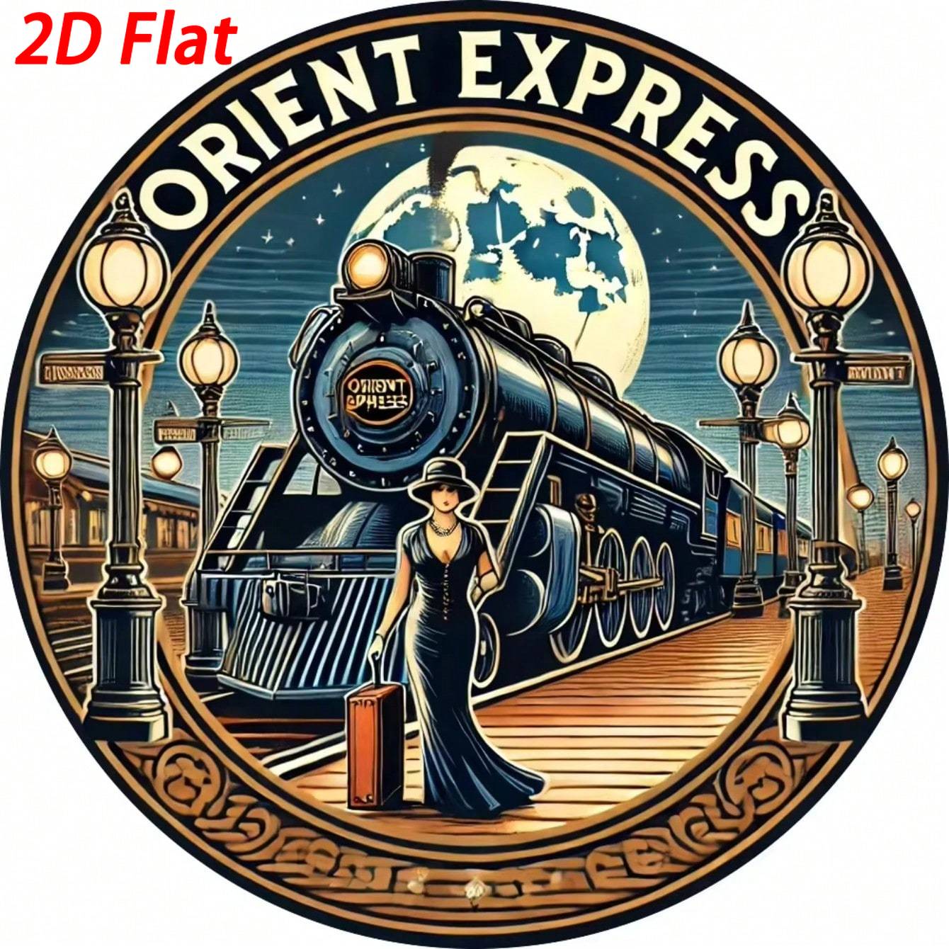 Home Decor Express - 2026 2D плоская деревянная табличка «Ориент-экспресс»,