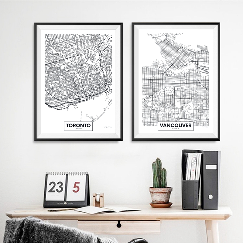 Home Decor Vancouver - Канадский Торонто-город плакат-карта и принты современный