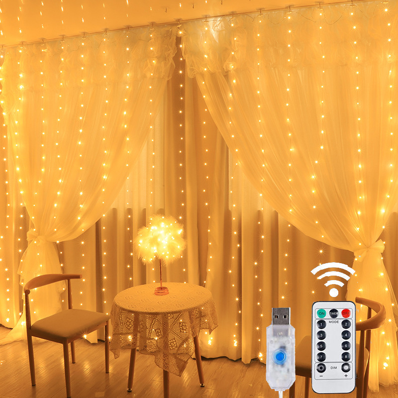 String Curtain Light - USB СВЕТОДИОДНАЯ Гирлянда-занавеска для украшения окон