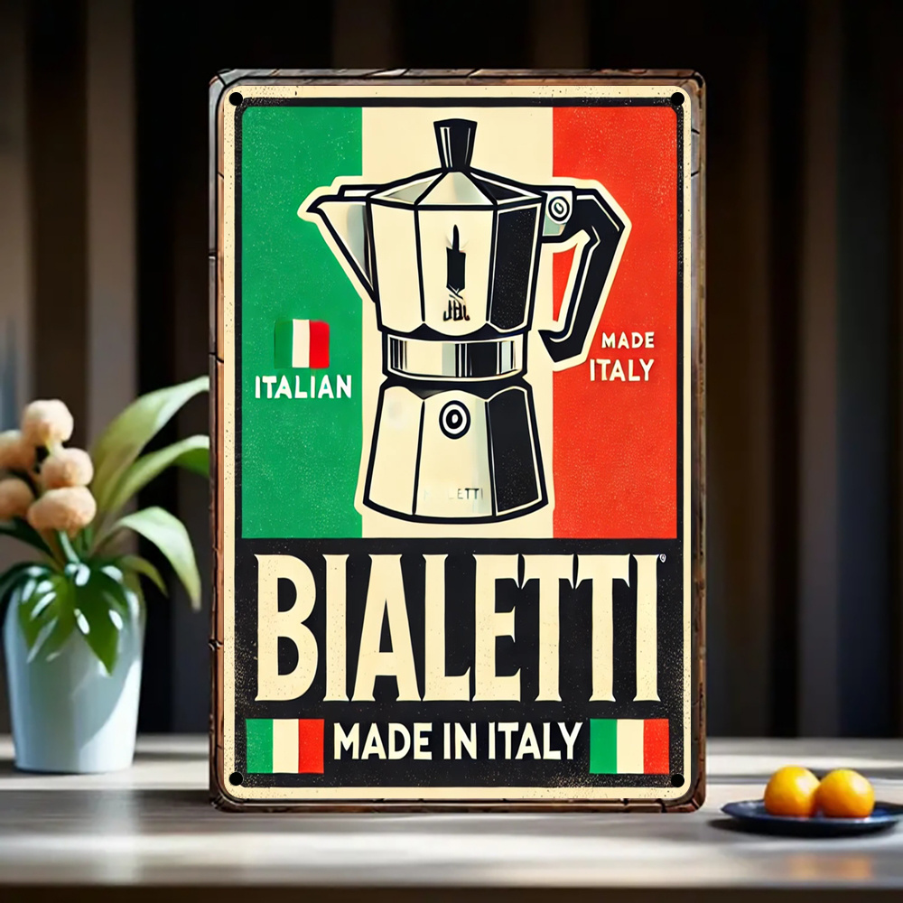 Home Decor Kolkata - Винтажная металлическая табличка Bialetti Italian Espresso