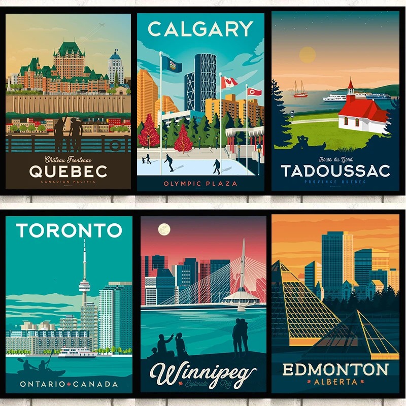 Постеры городов Канады: Квебек – обзор и цена Home Decor Canada