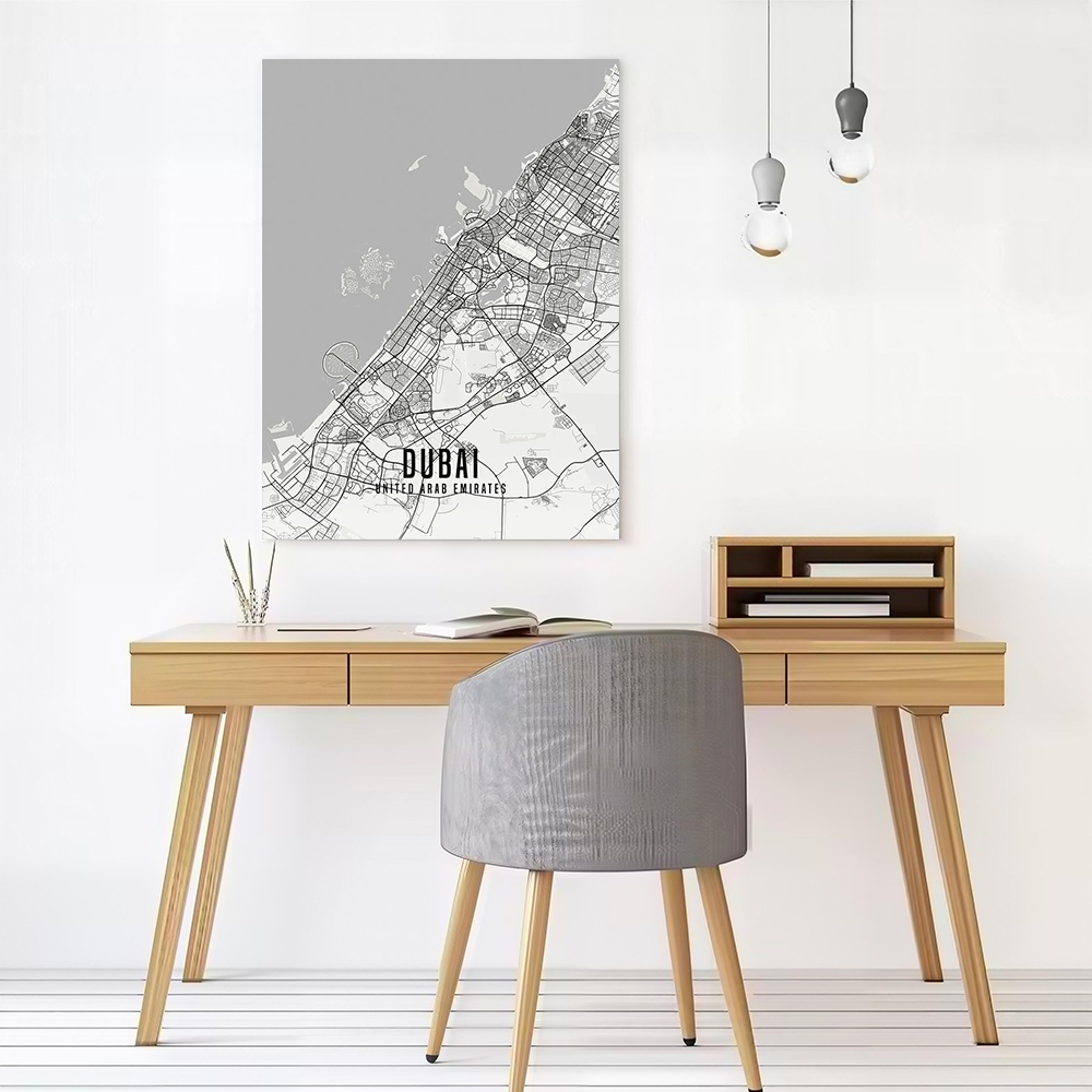 Постер с картой города Дубай ( – обзор и цена Home Decor Uae