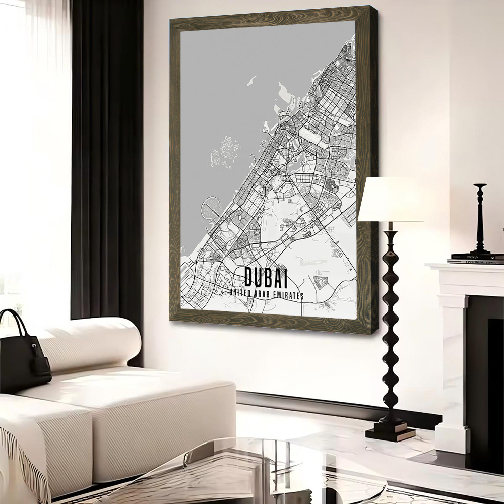 Постер с картой города Дубай ( – обзор и цена Home Decor Uae
