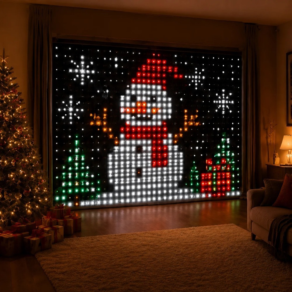 Умные RGB LED-гирлянды-шторы с – обзор и цена String Curtain Light