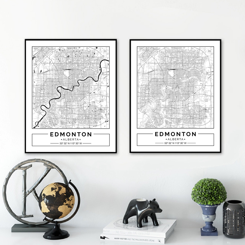Карта эдмонтона Альберта, черн – обзор и цена Home Decor Canada